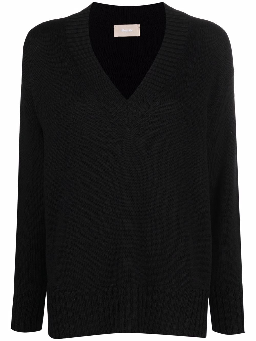 Drumohr V-neck merino jumper - Black von Drumohr