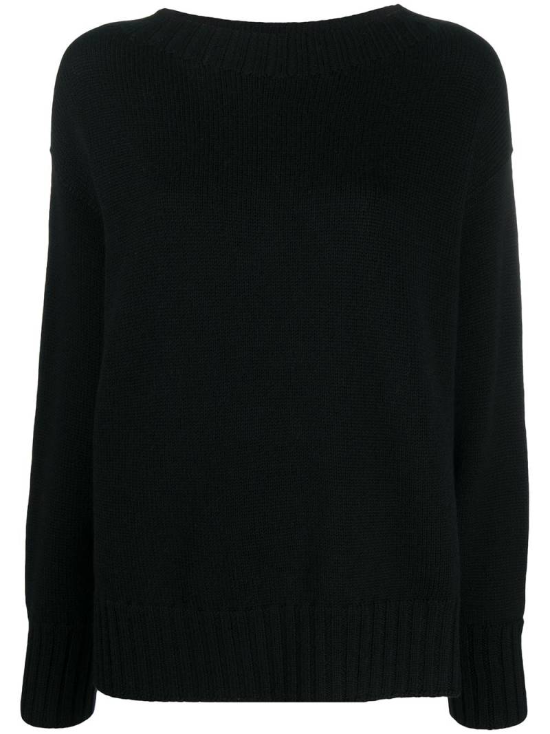 Drumohr boat-neck knitted jumper - Black von Drumohr