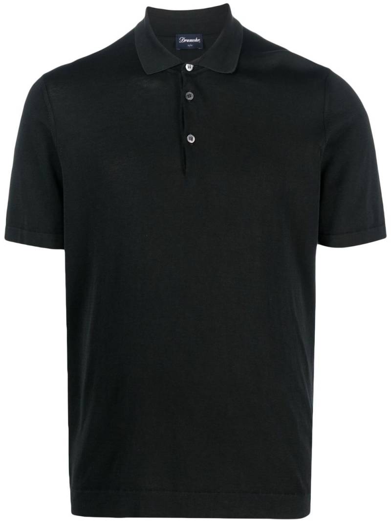 Drumohr button-placket polo shirt - Black von Drumohr