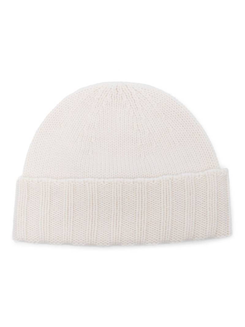 Drumohr cashmere beanie hat - White von Drumohr