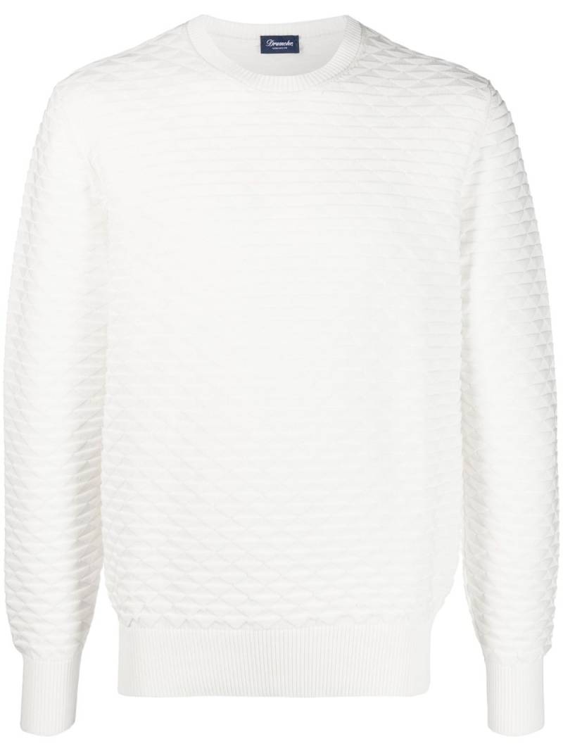 Drumohr diamond-pattern cotton jumper - Neutrals von Drumohr