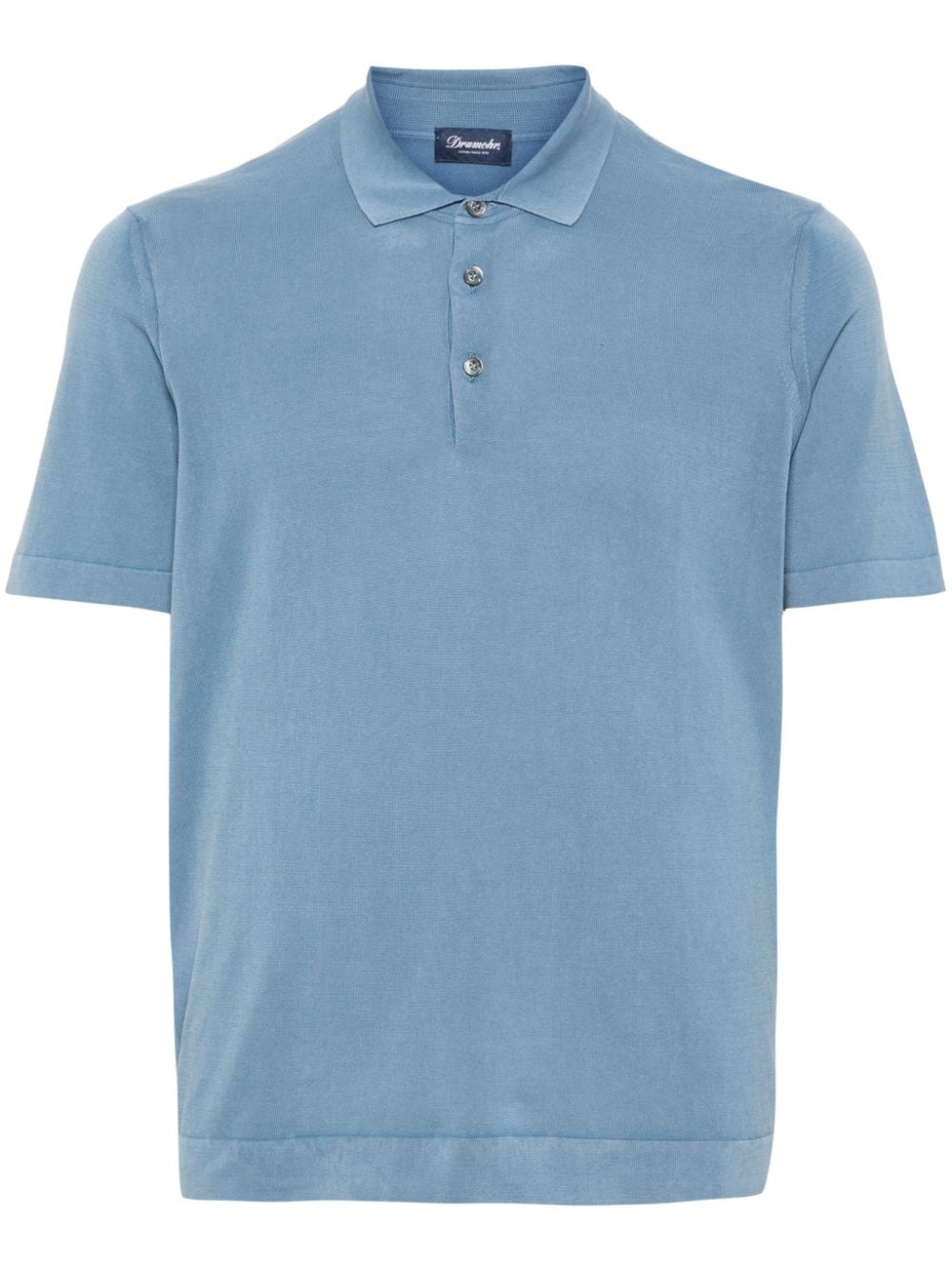Drumohr fine-knit cotton polo shirt - Blue von Drumohr