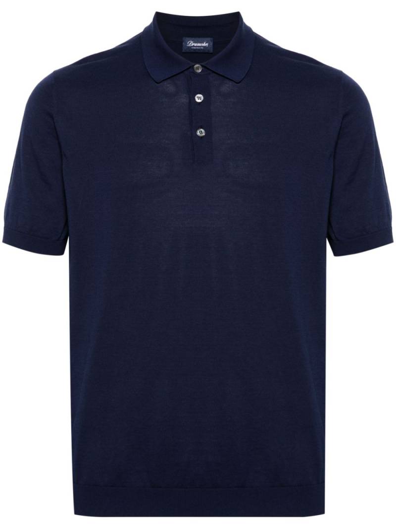 Drumohr fine-knit polo shirt - Blue von Drumohr