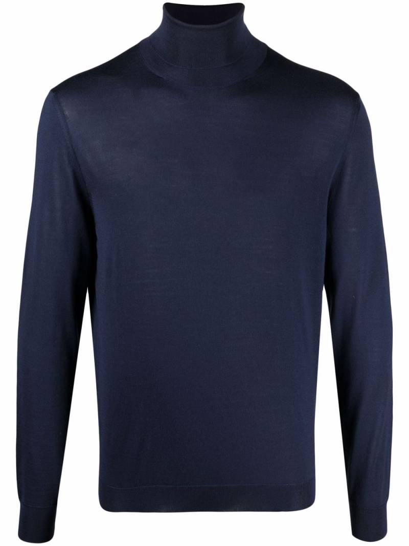 Drumohr fine-knit roll neck jumper - Blue von Drumohr