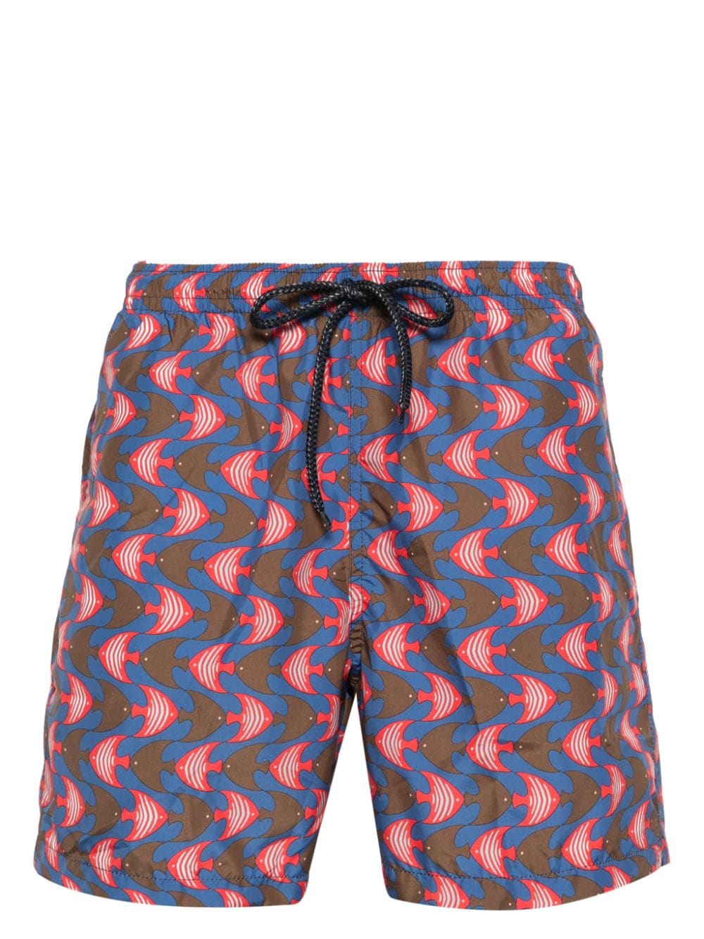 Drumohr fish-print swim shorts - Blue von Drumohr
