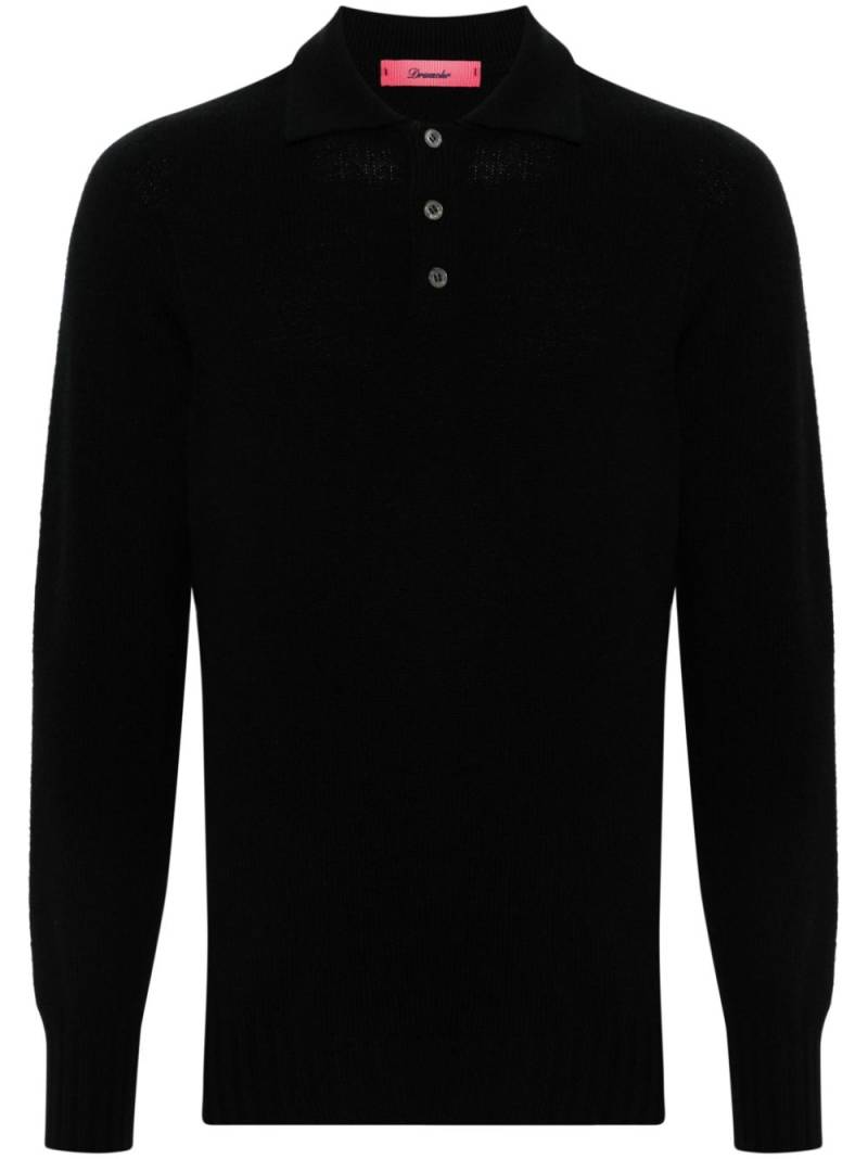 Drumohr lambs wool polo shirt - Black von Drumohr