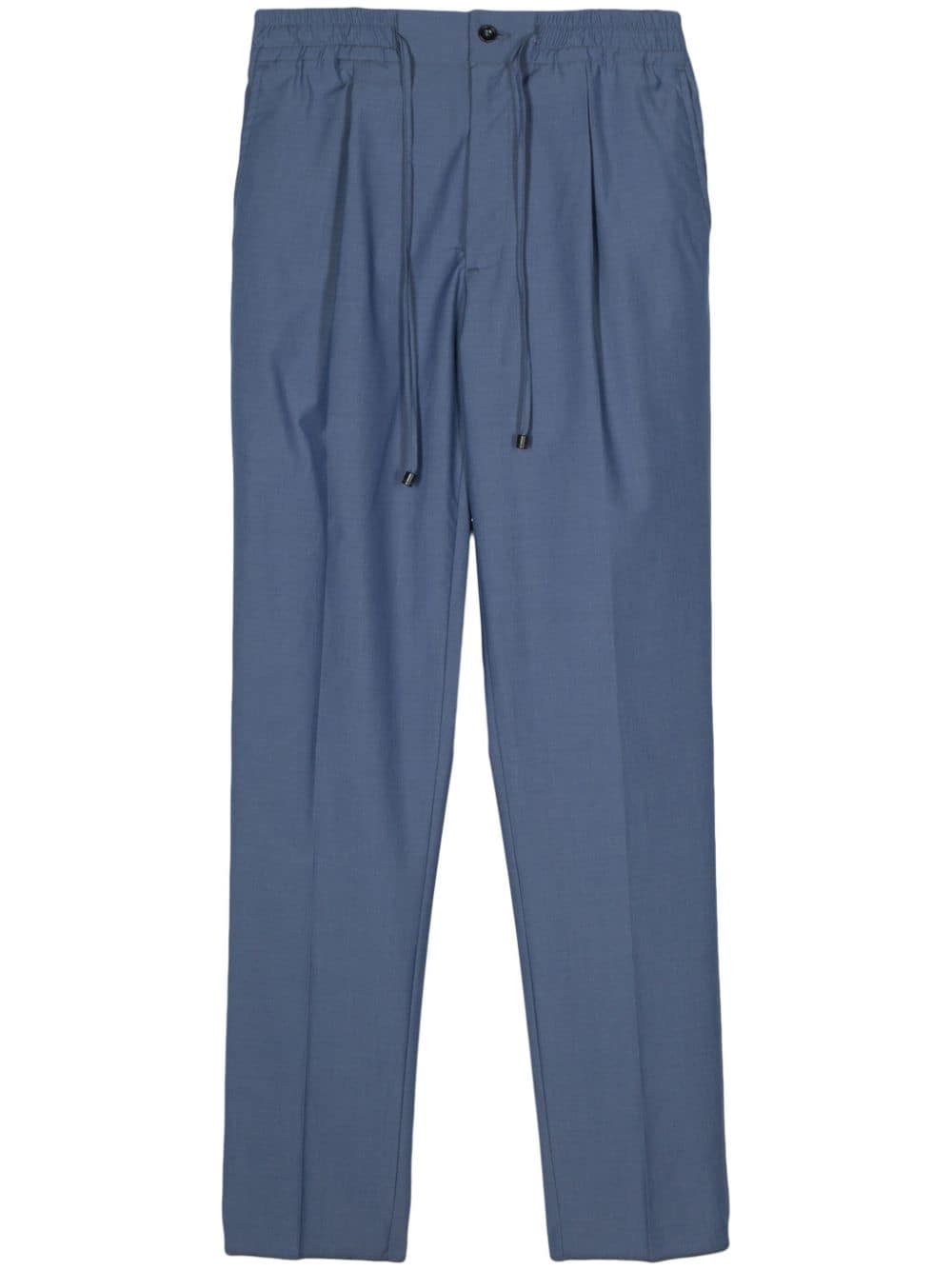 Drumohr pleat-detail slim-fit trousers - Blue von Drumohr