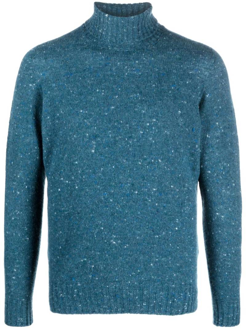 Drumohr roll-neck mélange-effect jumper - Blue von Drumohr