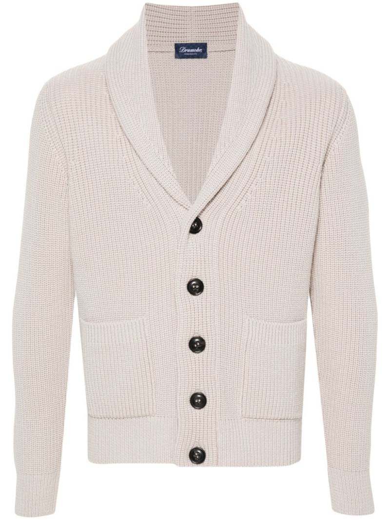 Drumohr shawl-collar merino cardigan - Neutrals von Drumohr