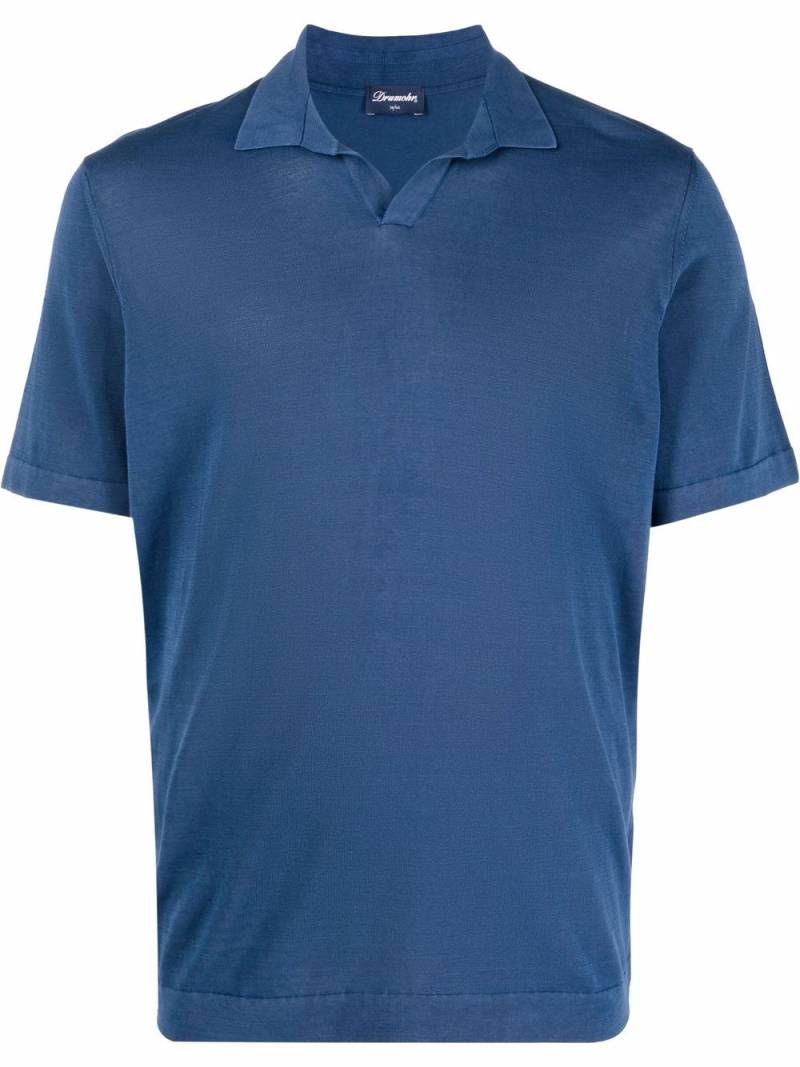 Drumohr short sleeve polo shirt - Blue von Drumohr