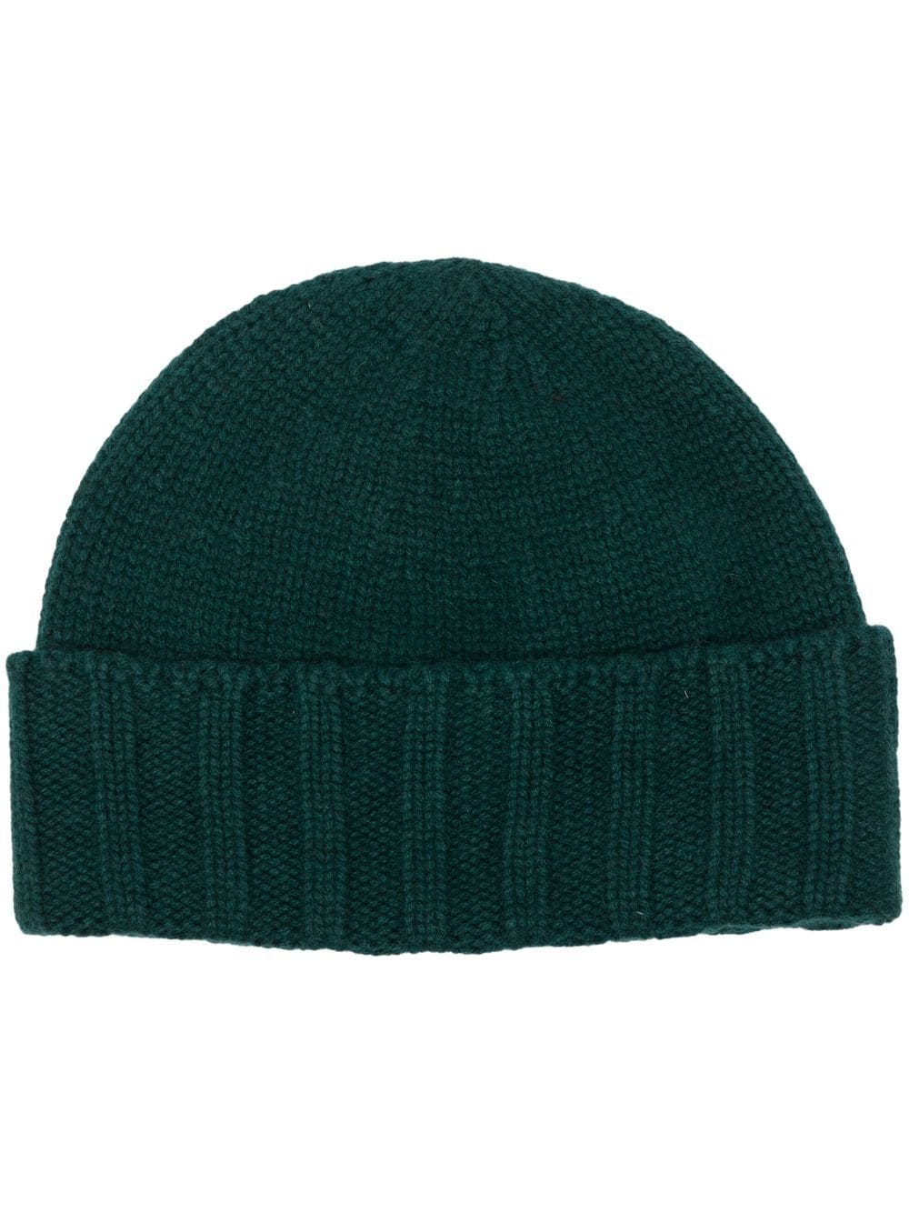 Drumohr turn-up cashmere beanie - Green