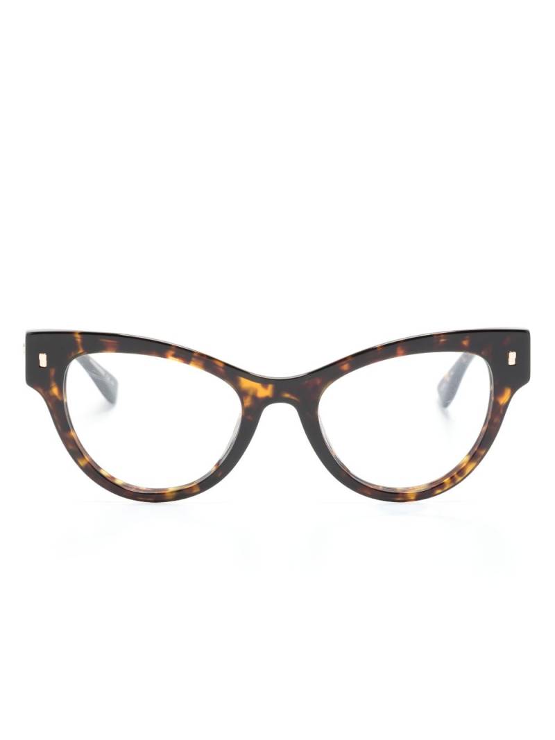 DSQUARED2 EYEWEAR logo-embossed cat-eye glasses - Brown von DSQUARED2 EYEWEAR