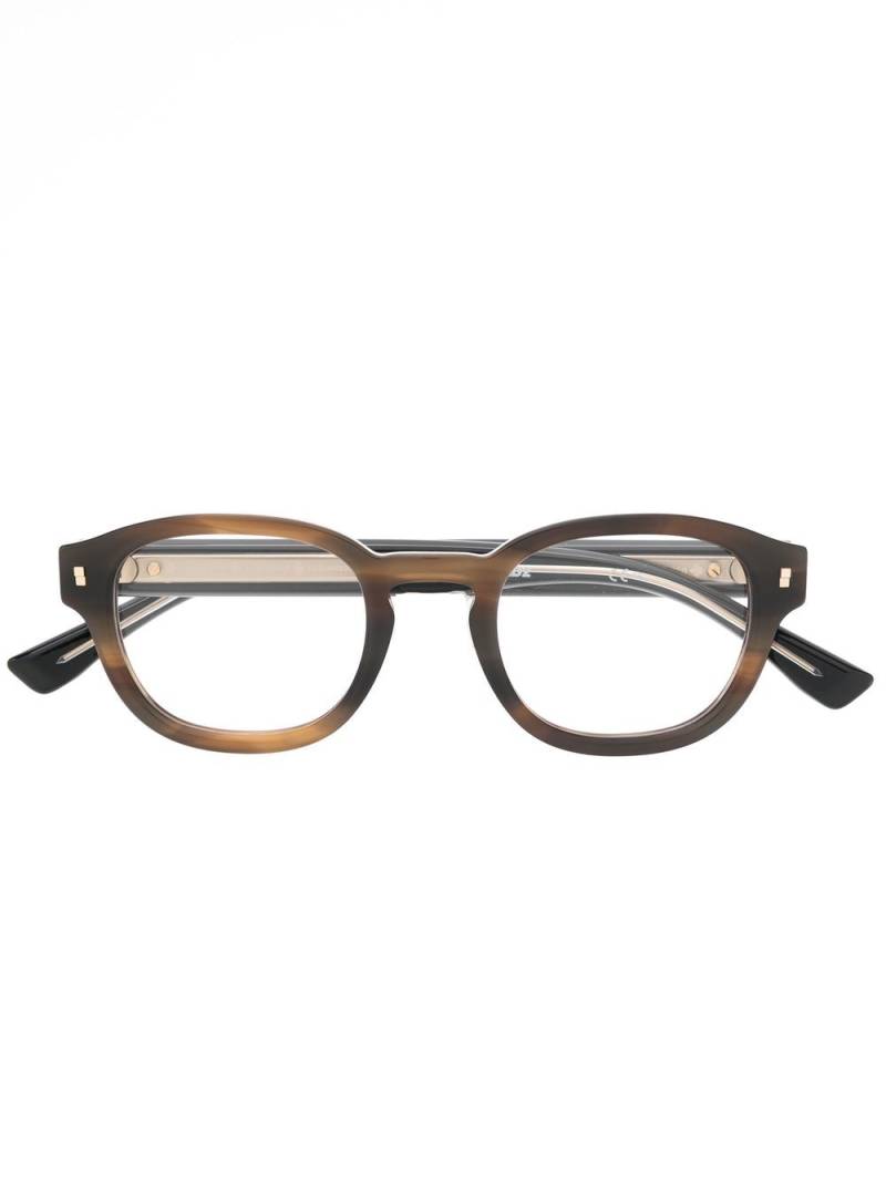 DSQUARED2 EYEWEAR logo-print arm detail glasses - Brown von DSQUARED2 EYEWEAR