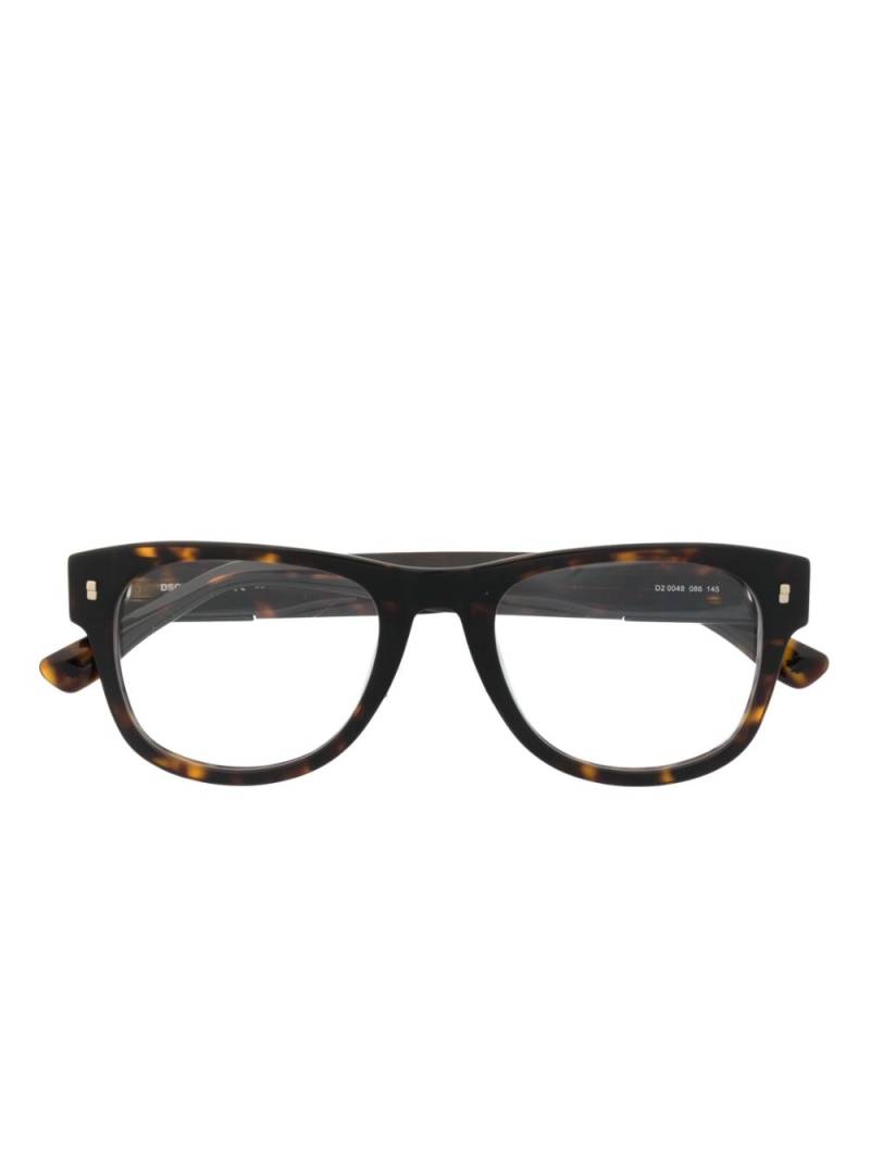 DSQUARED2 EYEWEAR polished round-frame glasses - Brown von DSQUARED2 EYEWEAR