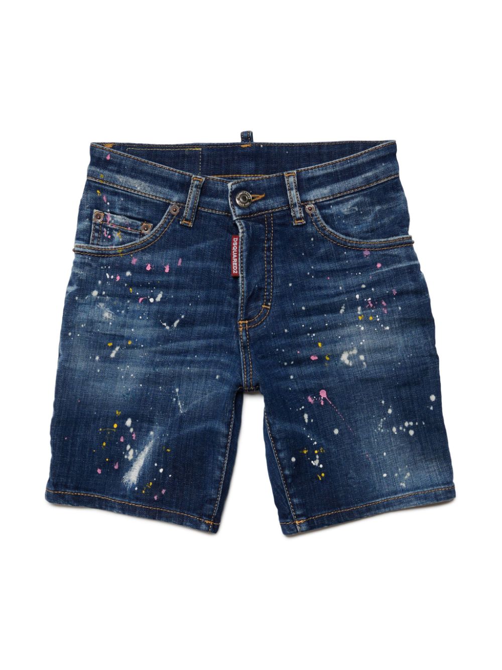 DSQUARED2 KIDS Commando paint-splatter denim shorts - Blue von DSQUARED2 KIDS