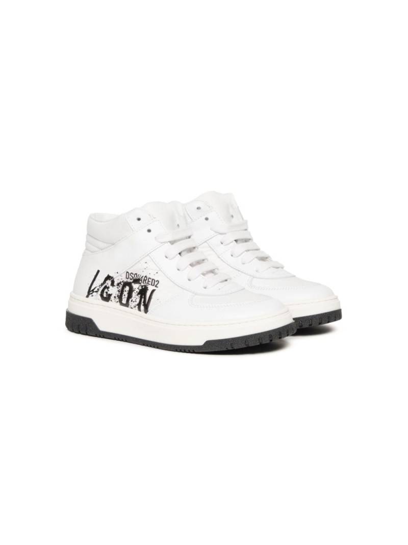 DSQUARED2 KIDS Icon Splatter high-top trainers - White von DSQUARED2 KIDS