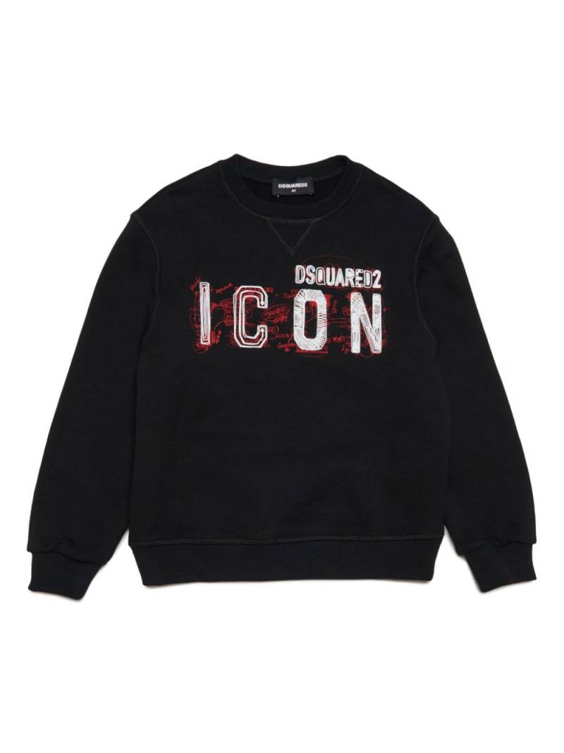 DSQUARED2 KIDS Icon logo-print cotton sweatshirt - Black von DSQUARED2 KIDS