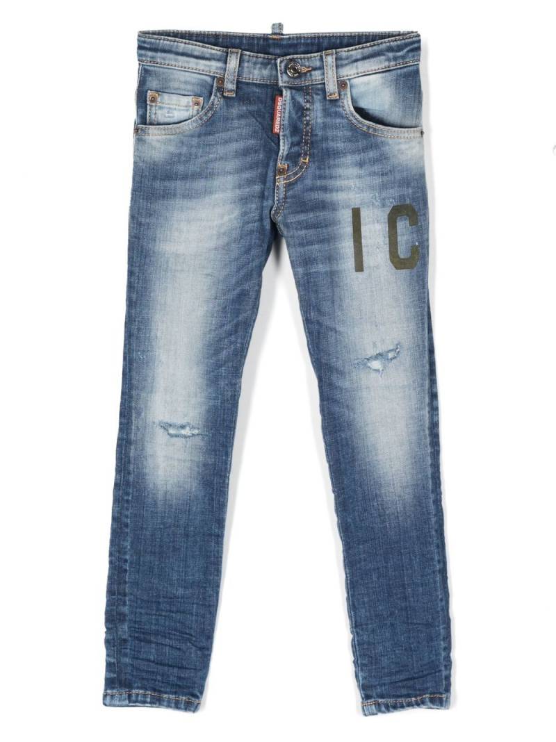 DSQUARED2 KIDS Icon-print slim-cut jeans - Blue von DSQUARED2 KIDS