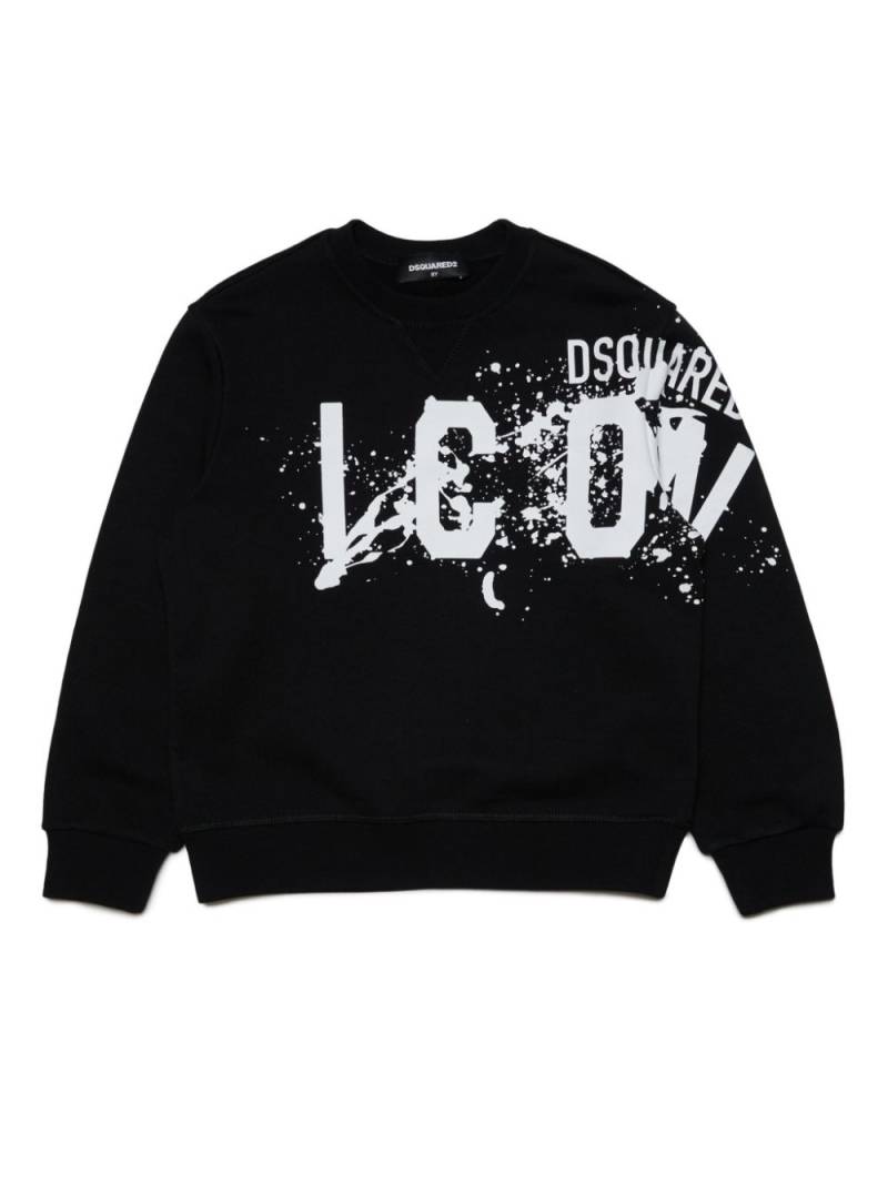 DSQUARED2 KIDS Relax-Icon logo-print cotton sweatshirt - Black von DSQUARED2 KIDS