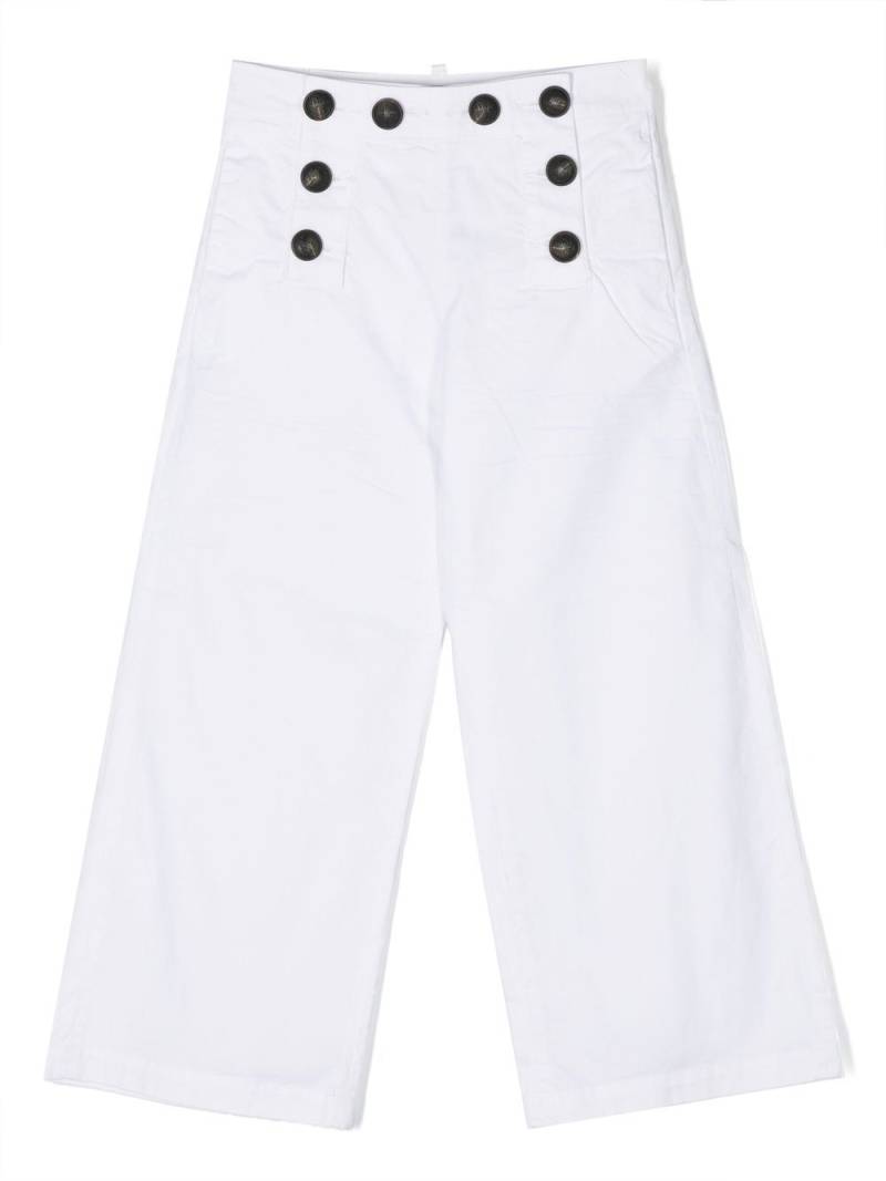 DSQUARED2 KIDS button-fastening cotton trousers - White von DSQUARED2 KIDS