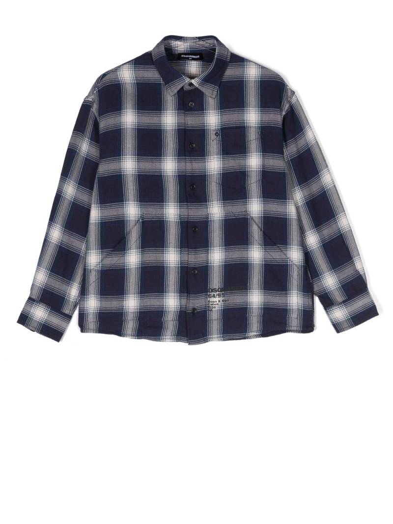 DSQUARED2 KIDS check-print cotton shirt - Blue von DSQUARED2 KIDS