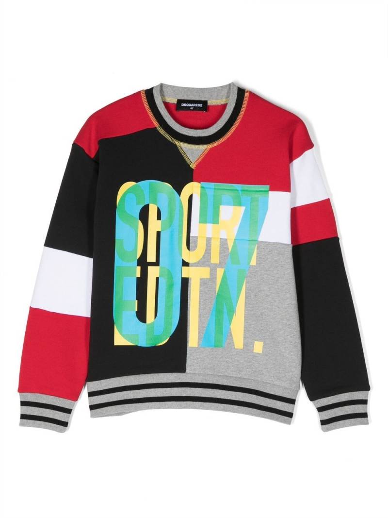 DSQUARED2 KIDS colour-block number sweatshirt - Black von DSQUARED2 KIDS