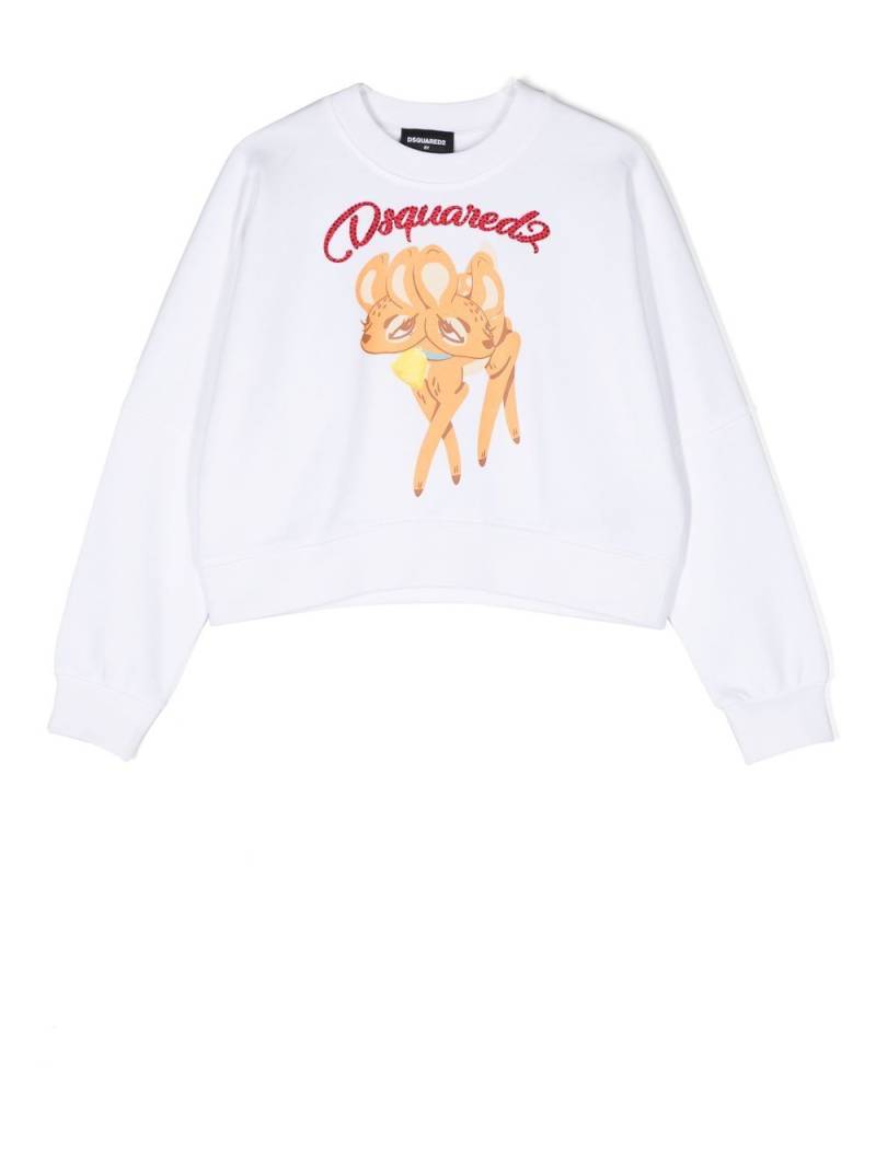 DSQUARED2 KIDS dear-print jumper - White von DSQUARED2 KIDS