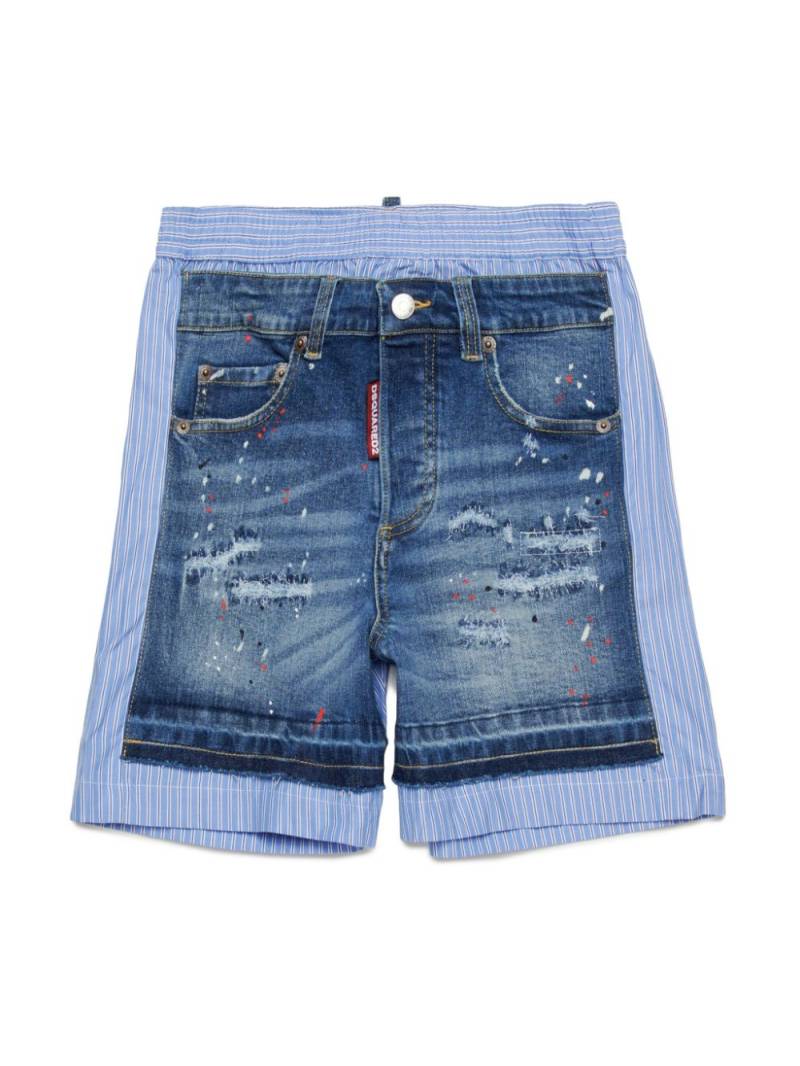 DSQUARED2 KIDS denim-panelled cotton shorts - Blue von DSQUARED2 KIDS