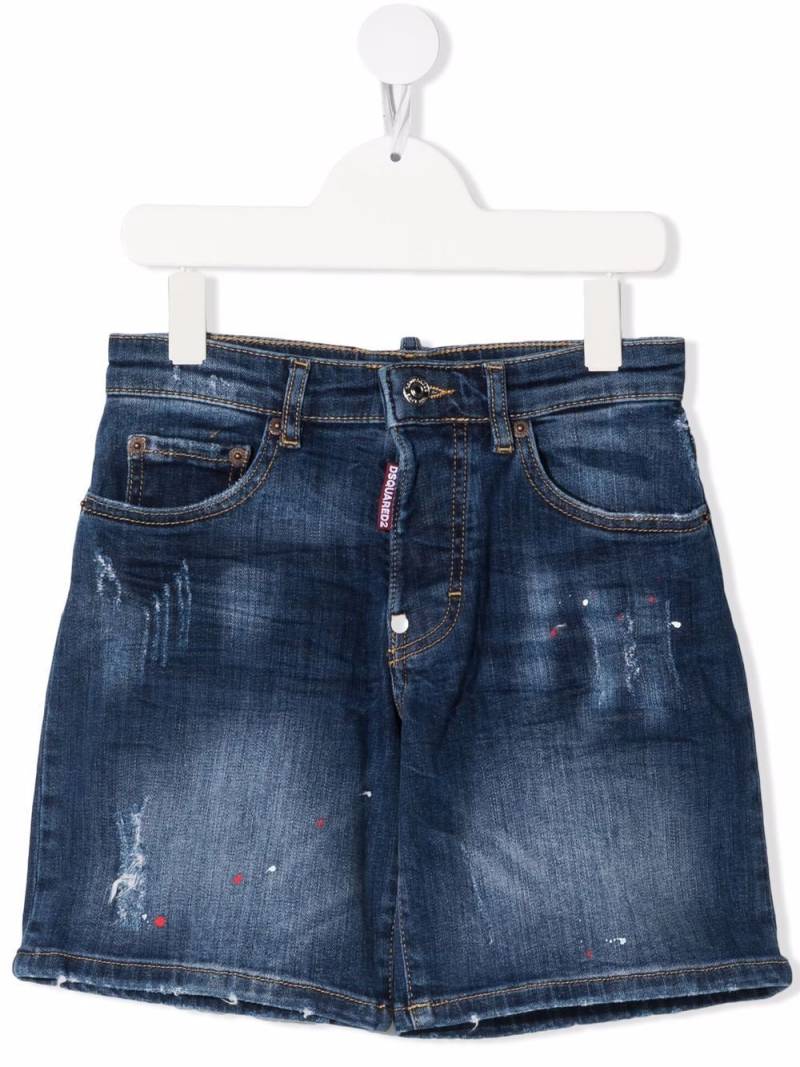 DSQUARED2 KIDS distressed-finish denim shorts - Blue von DSQUARED2 KIDS