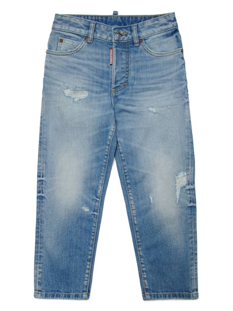 DSQUARED2 KIDS distressed-finish straight-leg jeans - Blue von DSQUARED2 KIDS