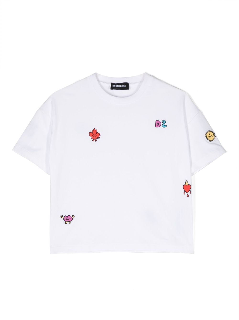 DSQUARED2 KIDS embroidered short-sleeve T-shirt - White von DSQUARED2 KIDS