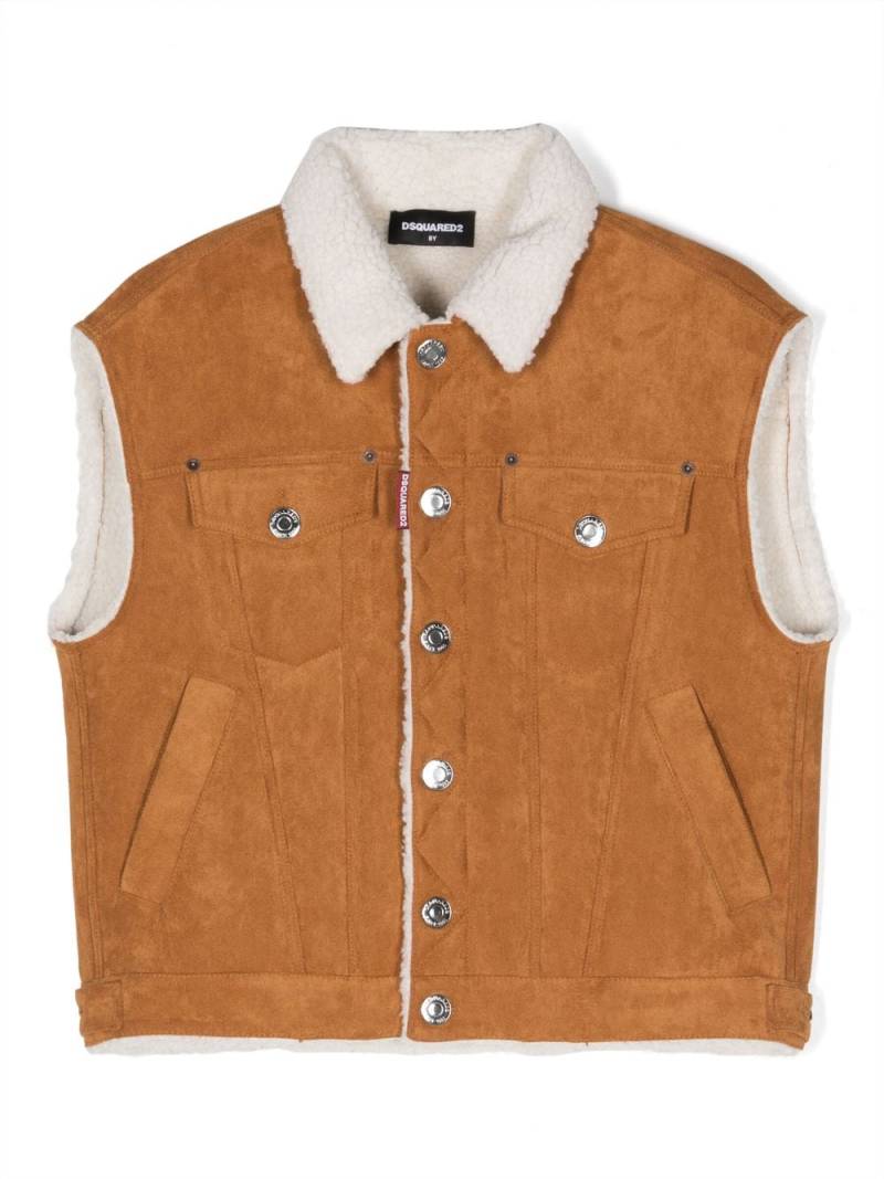 DSQUARED2 KIDS faux-suede shearling waistcoat - Brown von DSQUARED2 KIDS