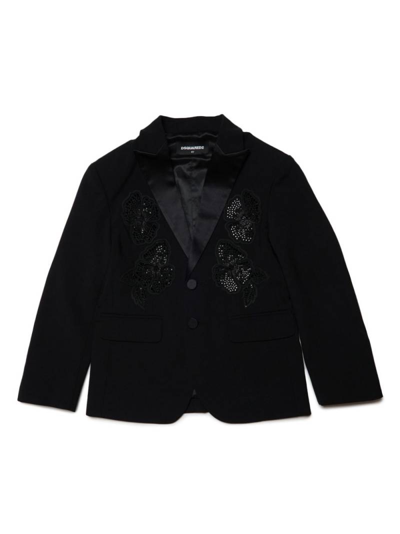 DSQUARED2 KIDS floral-embroidered blazer - Black von DSQUARED2 KIDS