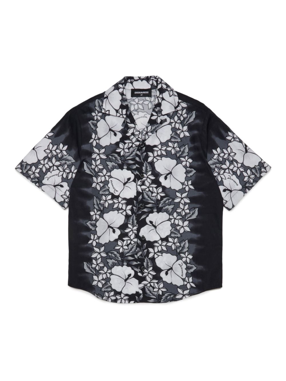 DSQUARED2 KIDS floral-print camp-collar shirt - Black von DSQUARED2 KIDS