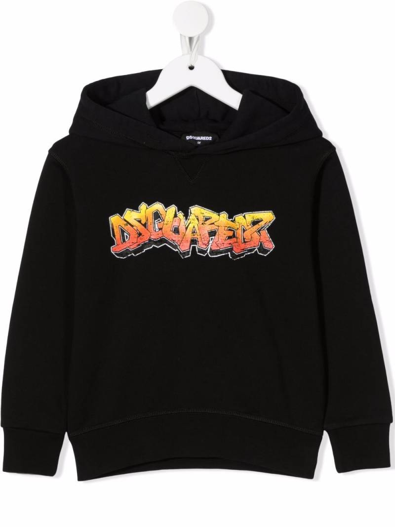 DSQUARED2 KIDS graffiti-print cotton hoodie - Black von DSQUARED2 KIDS