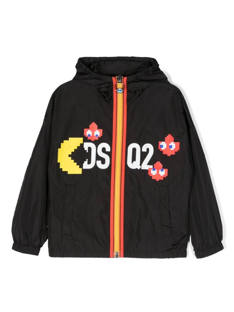 DSQUARED2 KIDS graphic-print lightweight hooded jacket - Black von DSQUARED2 KIDS