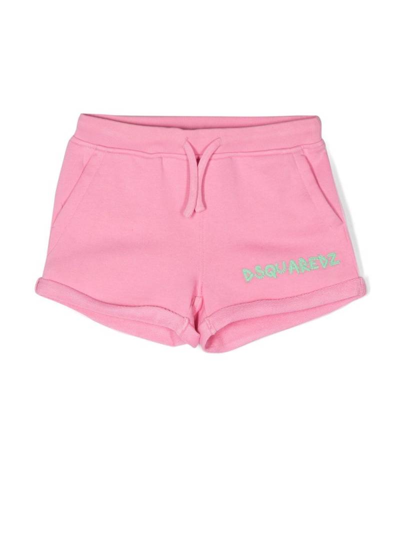 DSQUARED2 KIDS logo-embroidered drawstring shorts - Pink von DSQUARED2 KIDS