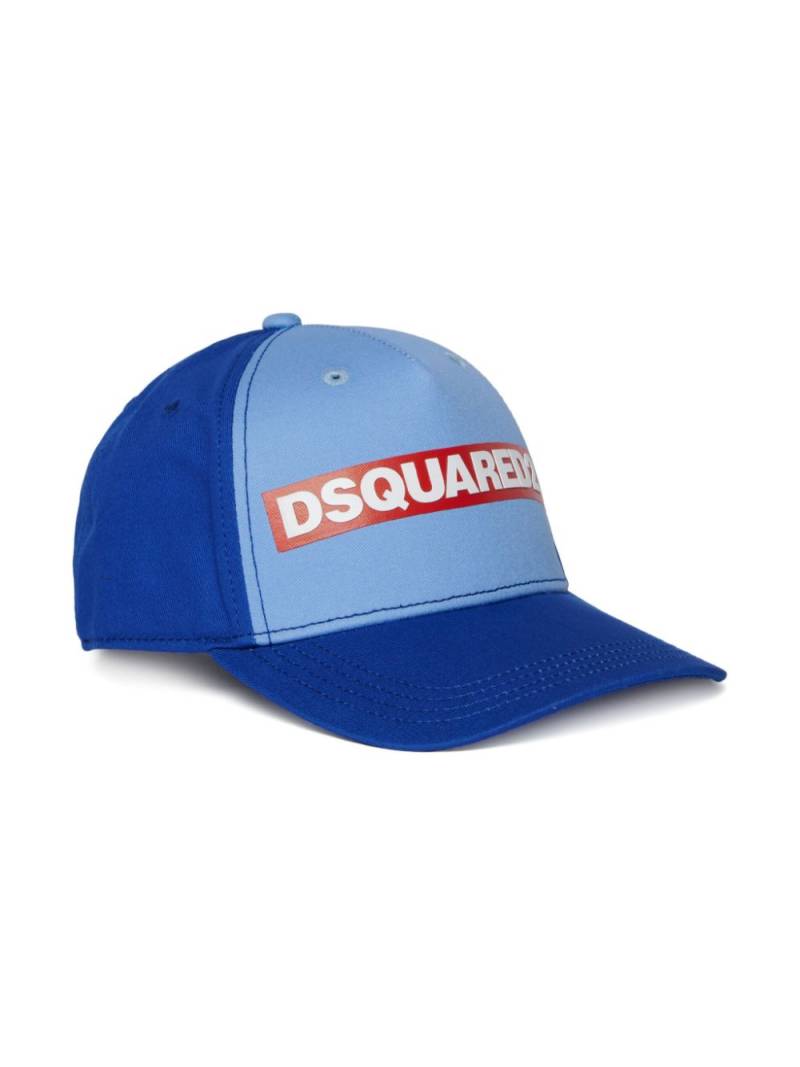 DSQUARED2 KIDS logo-flocked cotton baseball cap - Blue von DSQUARED2 KIDS