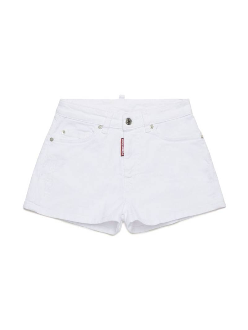 DSQUARED2 KIDS logo-patch denim shorts - White von DSQUARED2 KIDS