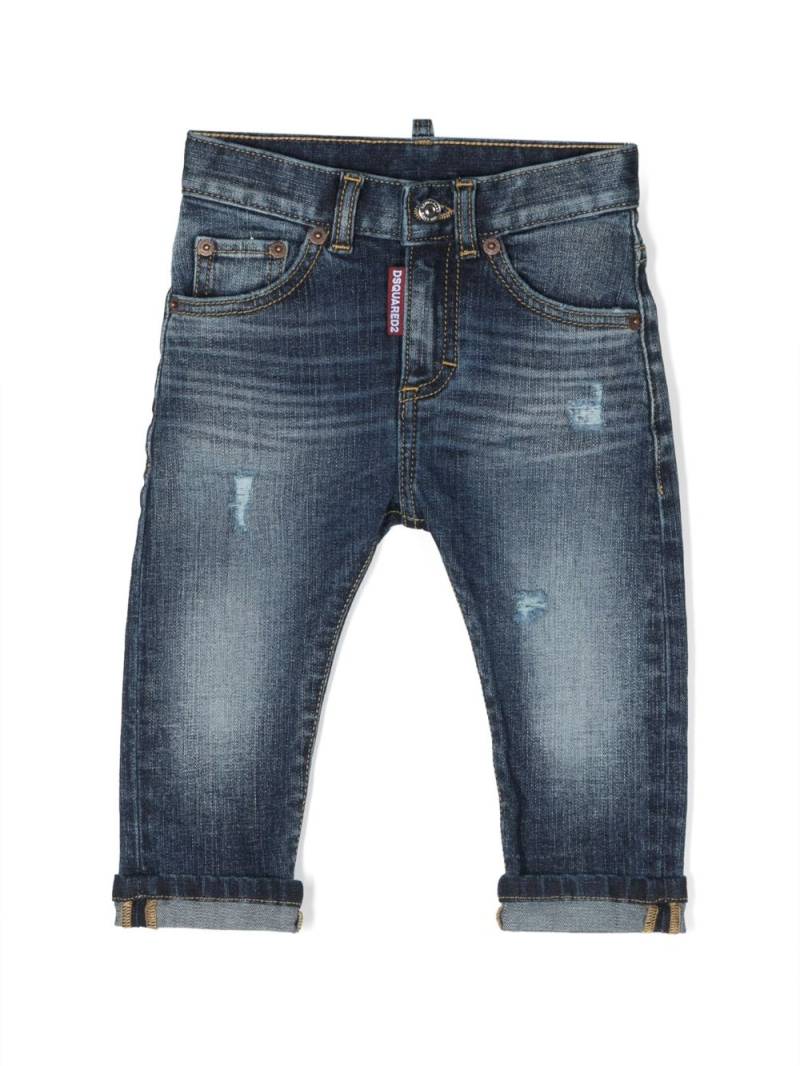 DSQUARED2 KIDS logo-patch distressed-effect jeans - Blue von DSQUARED2 KIDS