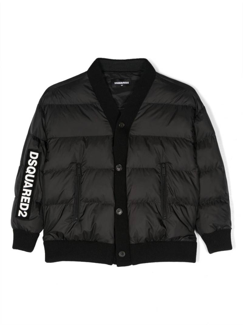 DSQUARED2 KIDS logo-patch padded jacket - Black von DSQUARED2 KIDS