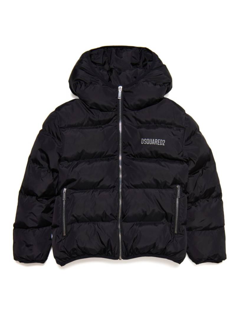 DSQUARED2 KIDS logo-patch panelled padded jacket - Black von DSQUARED2 KIDS