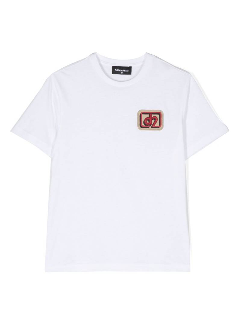 DSQUARED2 KIDS logo-patch short-sleeve T-shirt - White von DSQUARED2 KIDS