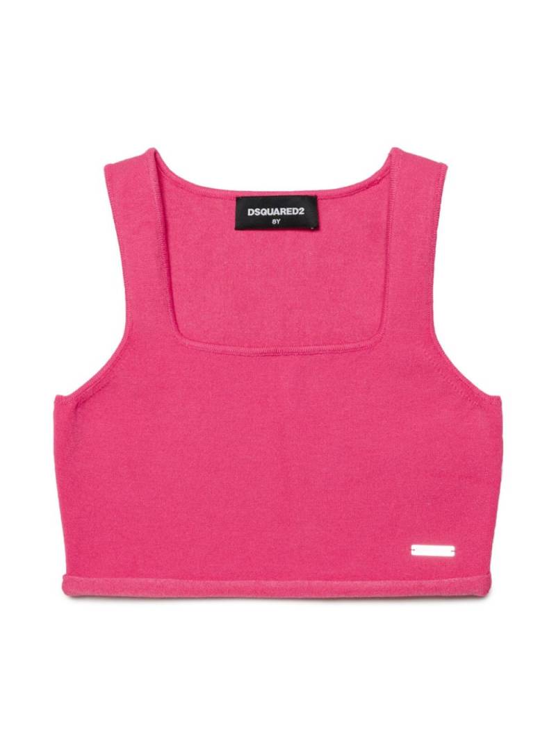 DSQUARED2 KIDS logo-plaque cropped tank top - Pink von DSQUARED2 KIDS