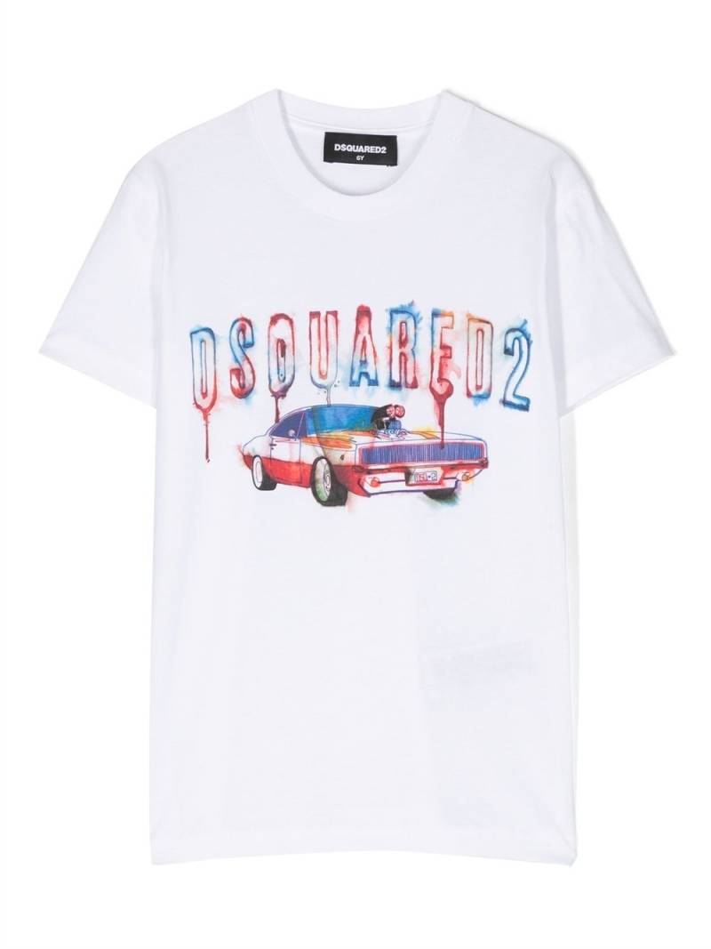 DSQUARED2 KIDS logo-print cotton T-shirt - White von DSQUARED2 KIDS