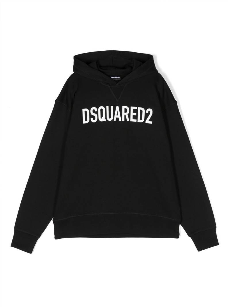 DSQUARED2 KIDS logo-print cotton hoodie - Black von DSQUARED2 KIDS