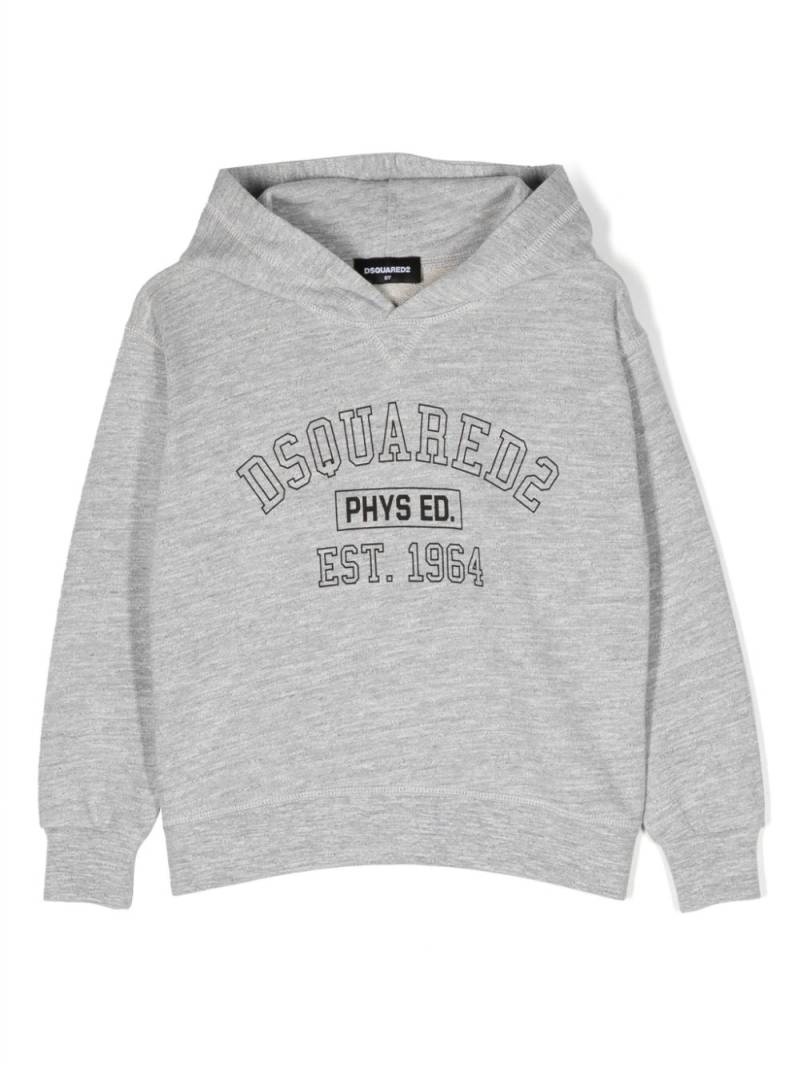 DSQUARED2 KIDS logo-print cotton hoodie - Grey von DSQUARED2 KIDS