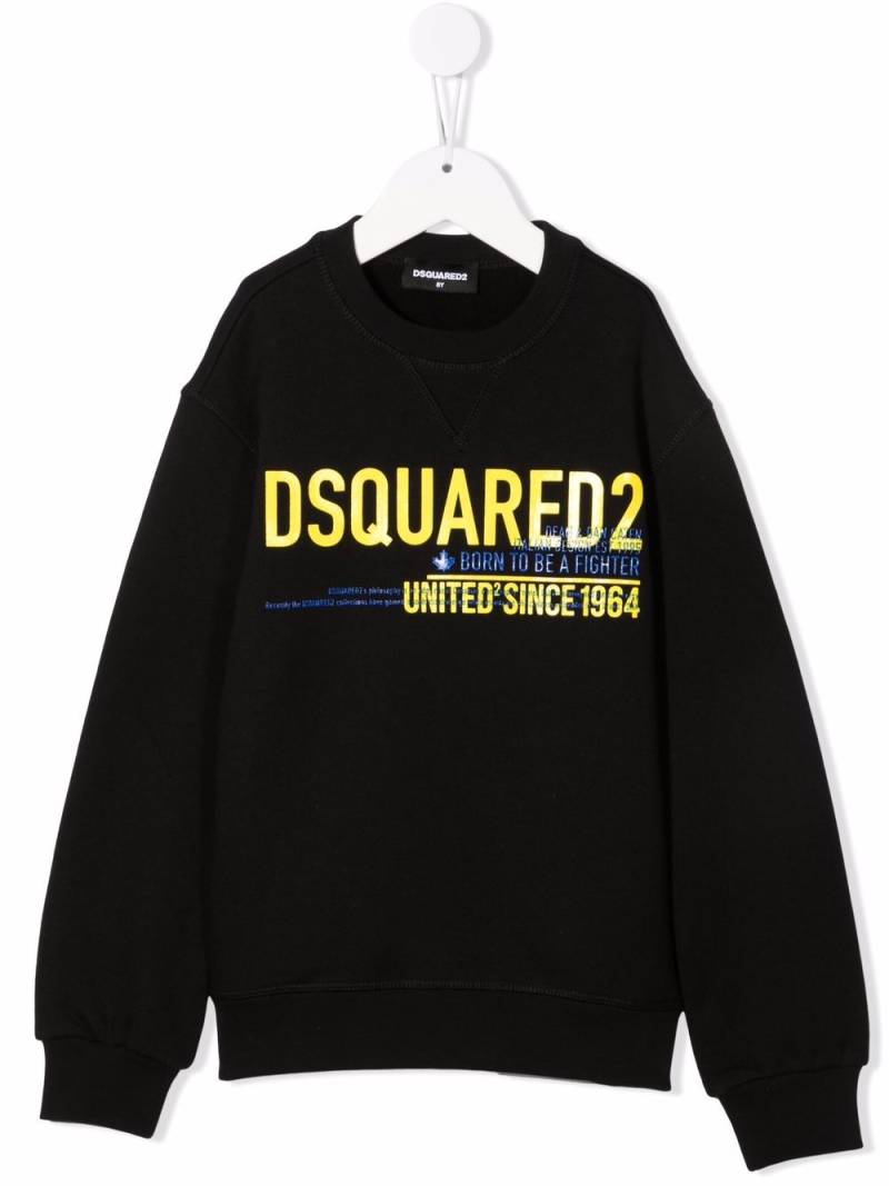 DSQUARED2 KIDS logo-print cotton sweatshirt - Black von DSQUARED2 KIDS