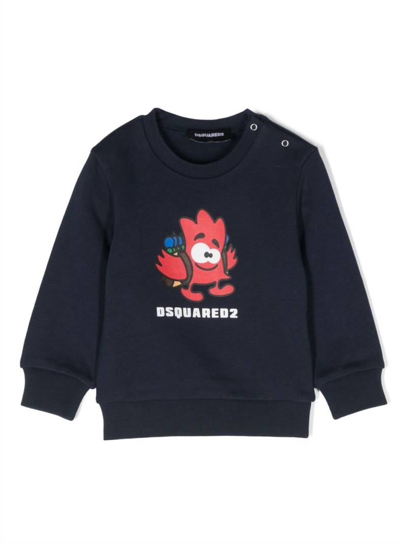 DSQUARED2 KIDS logo-print cotton sweatshirt - Blue von DSQUARED2 KIDS