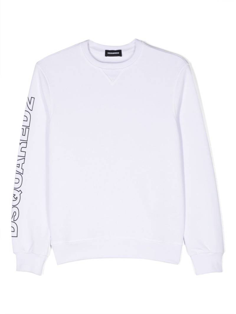 DSQUARED2 KIDS logo-print cotton sweatshirt - White von DSQUARED2 KIDS